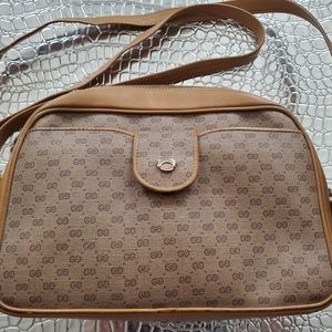 Vintage Gucci GG Blonde Bag with Clutch
